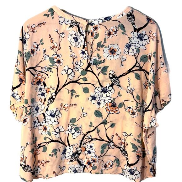 Lucky Brand Floral Blouse in Peach and Blue - Picture 2 of 7